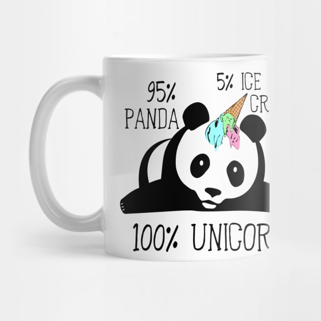 95% Panda 5% Ice Cream 100% Unicorn Funny Pandicorn by Xeire